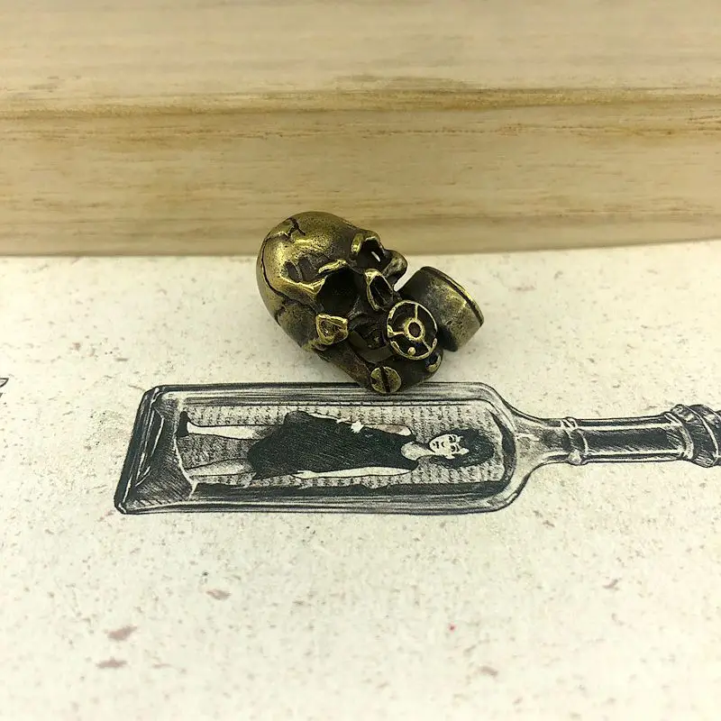 EDC инструменты латунный нож бисер латунная газовая маска череп бусы на шнурок