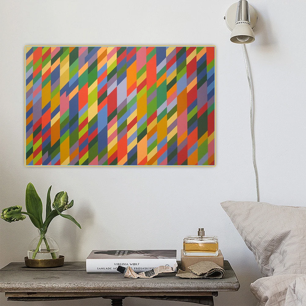 

Citon Bridget Rileyã€ŠNatarajaã€‹Canvas Oil Painting Artwork Poster Picture Wall Hanging Decorations Home Living Room Decor