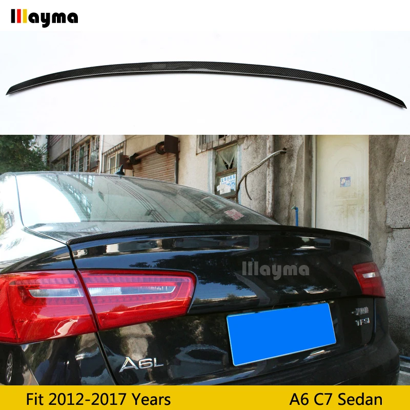 Задний спойлер для багажника из углеродного волокна в стиле S6 Audi A6 C7 седан 2012 2017