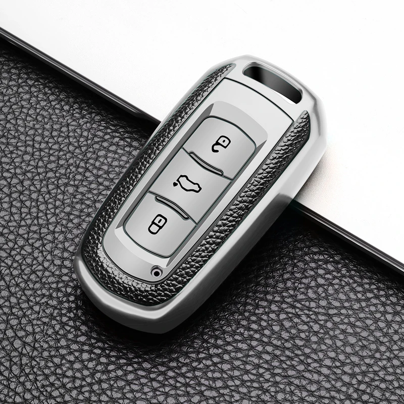 

Leather TPU Car Smart Key Cover Case Shell Fob For Geely Atlas Boyue NL3 EX7 SUV GT GC9 Emgrand X7 Borui Auto Holder Accessories