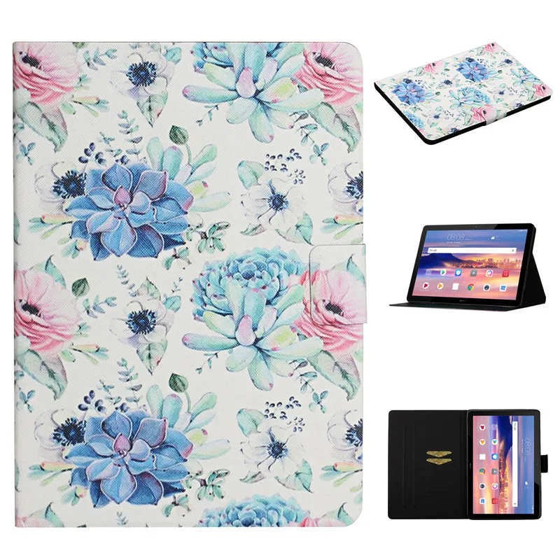 Чехол для Huawei Mediapad T5 10 AGS2-W09/L09/L03/W19 1 &quot с цветочным узором Ультратонкий чехол