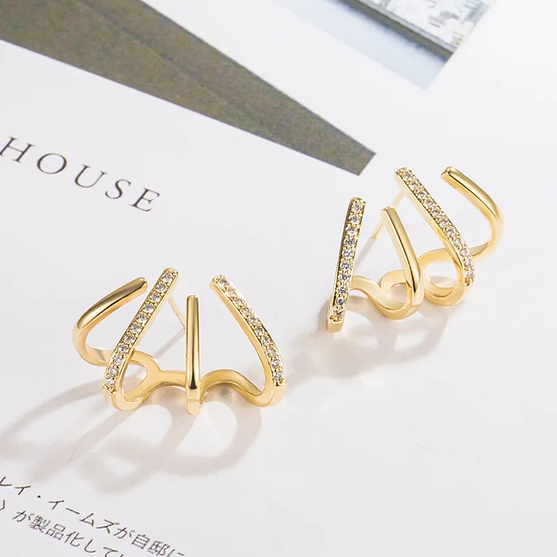 

DIWENFU 14k Yellow Gold Stud Earring Women Classic Party Aros Mujer Oreja Diamond Jewelry 14K Yellow Gold Garnet Earring Girls