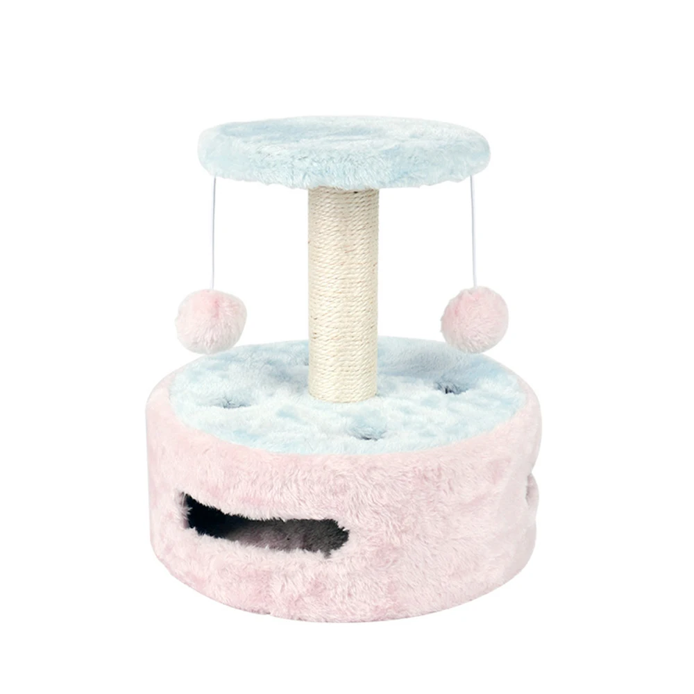 

Cat Tree House with Hanging Ball Kitten Furniture Scratch Solid Wood for Cats Climbing Frame Cat Condos Domestic Shipping