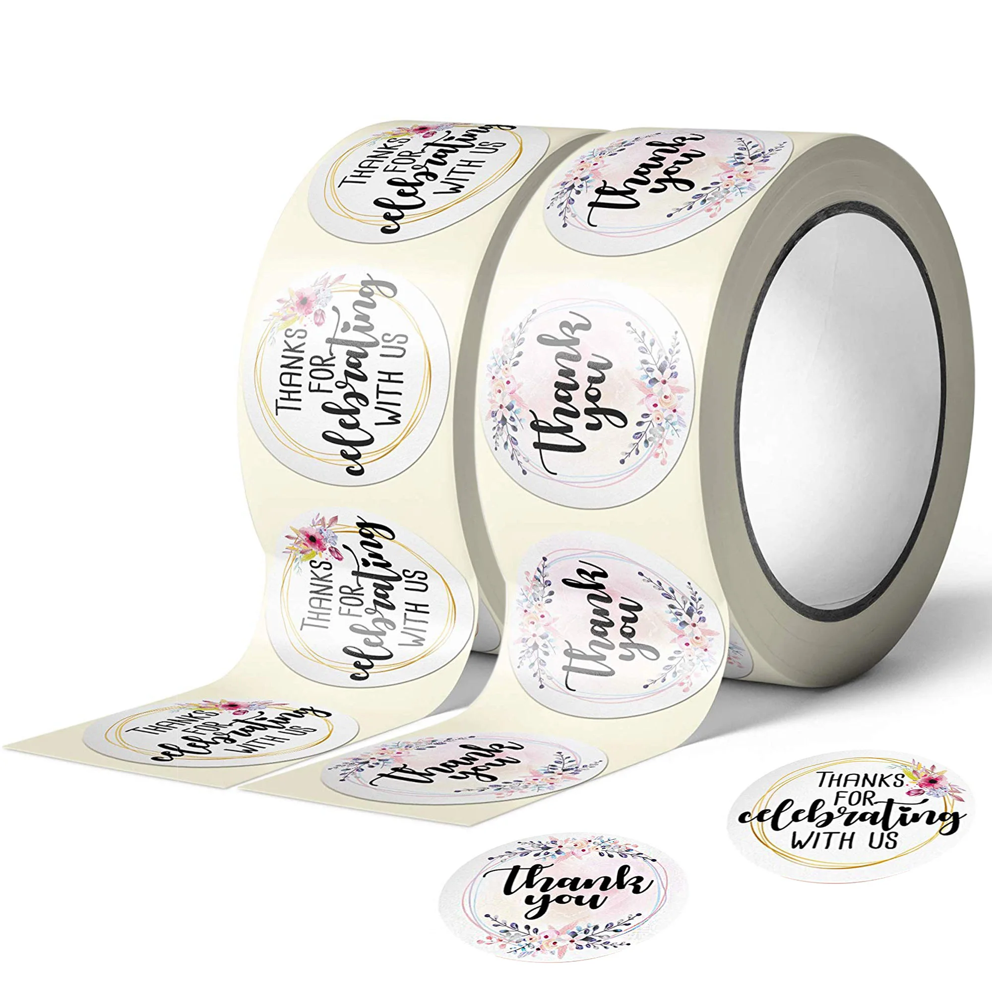 Благодарим Вас наклейки s этикетки для печати Цветочные ремесленного проекта