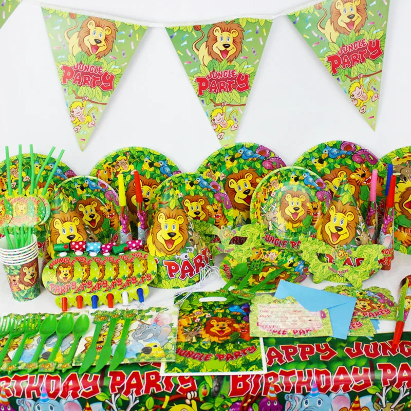 

Jungle Lion King Simba Theme Birthday Party Decoration Disposable Tableware Tablecloth Paper Plates Party Supplies Baby Shower