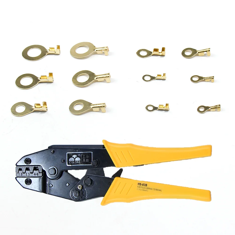 

Cold Pressing Car O-type Nose Brass Eyes Non-Insulated Ring Lugs Open Barrel Copper Crimp Round Terminals Cable Wire Connector