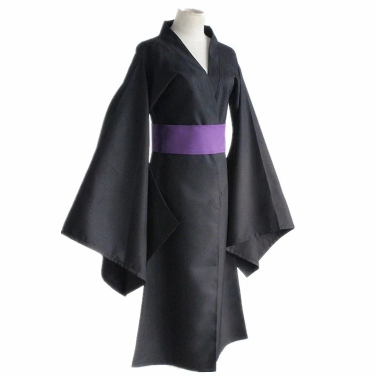 Anime Noragami Yato Cosplay Costume Full Set Black Kimono Yukata ( Clothes + Belt ) Wigs For Adult Halloween Party Dress images - 6