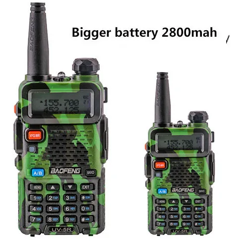2 шт. BAOFENG UV-5R v5r hf трансивер для прогулки разговора vox sos светодиодный фонарик fm радио связь 10 км Охота 2 способ радио - Цвет: 2pcs camo standard