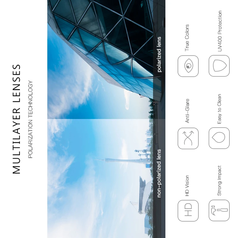 

NO.ONEPAUL Driving Square Style Sun Glasses Male Goggle UV400 Fishing Eyewear Men Metal NEW Polarized Sunglasses Men