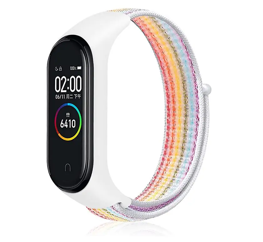 50 шт. нейлоновый ремешок для Xiaomi mi 4 3 сменный Браслет mi band 4 band 3 спортивный браслет дышащий браслет для mi band 3 4