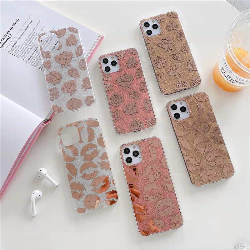 Чехол для телефона с гальваническим покрытием и блестками iPhone 12 Pro Max mini Женский