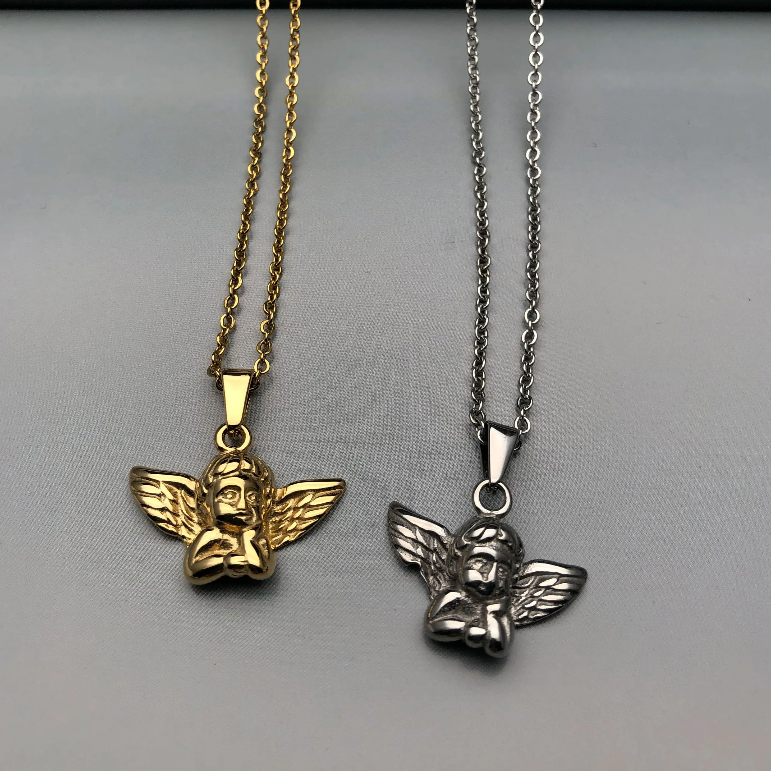 Золотое ожерелье в виде Ангела из нержавеющей стали ювелирные изделия стиле