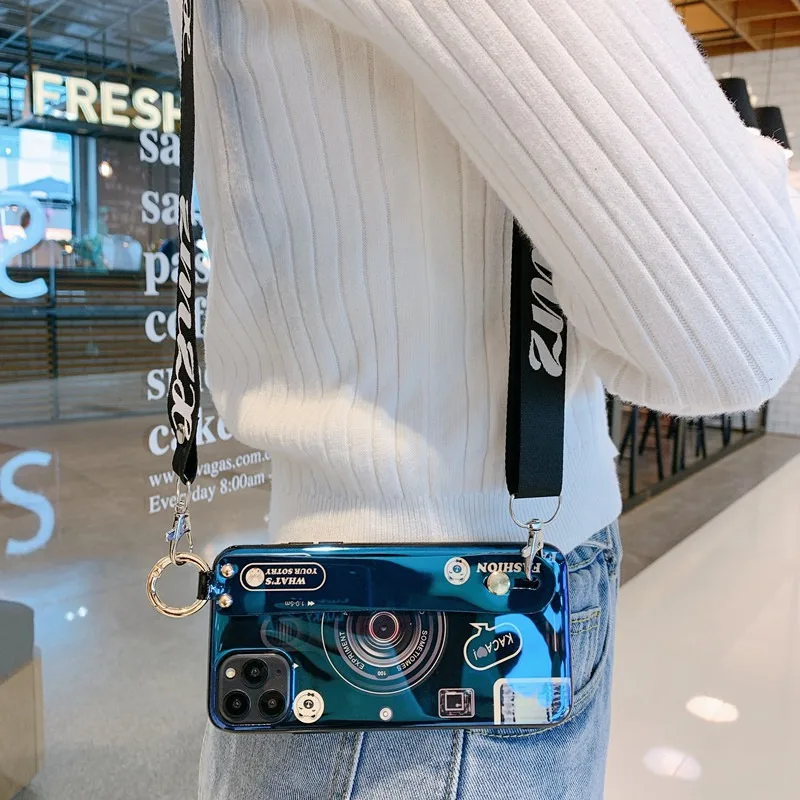 Для samsung S10 8 9 плюс S10 5G S7 S7edge Примечание 10 9 8 Pro M40 20 10 30С отсчетом, Blu-Ray камера ремешок на запястье для рельсового держателя чехол для телефона