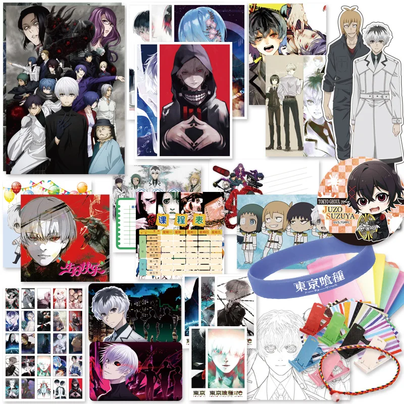 

Japan Anime Tokyo Ghoul Figure Toys Kaneki Ke Lucky Gift Bag Yomo Renji Uta Juzo Suzuya Kirishima Touka Badge Stickers Gift