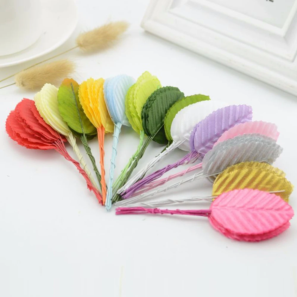 30 шт. мини нейлоновые шелковые листья в форме листа искусственные цветы для