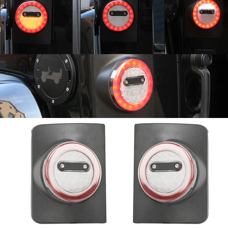 

For Jeep Wrangler JK JKU 2007-2017 Round LED Tail Lights Running/Brake Light Turn Signal Reverse Brake Light For Jeep JK