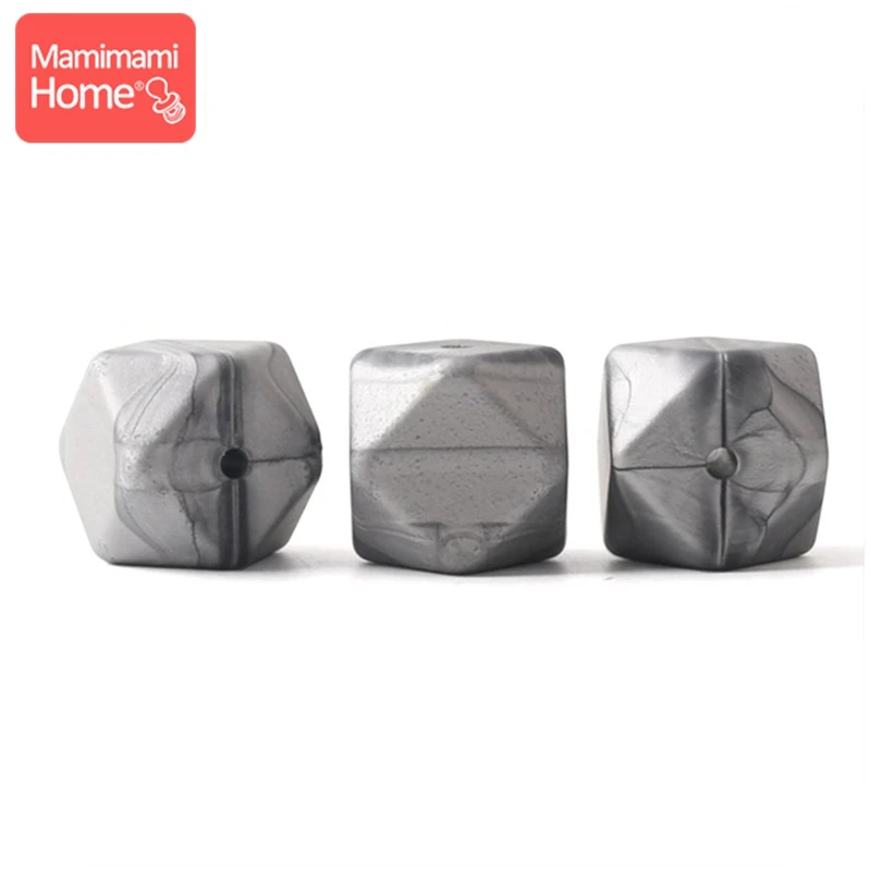 Bronze Silver Mamihome 5 шт. Детские Прорезыватели для кормления 17 мм силиконовая восьмиугольная бусина может жевать DIY Ювелирные изделия игрушки для коляски Аксессуары для кормления Детские трофеи - Цвет: Bronze Silver