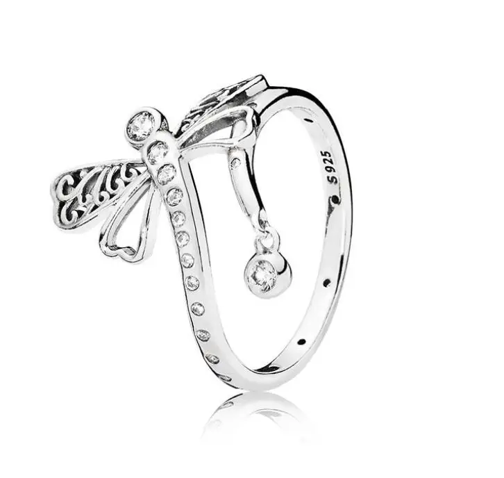 

Authentic 925 Sterling Silver pandora Ring Dreamy Dragonfly Ring, Clear Cz ComPatible With oPean Jewelry