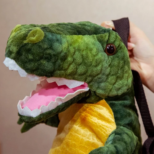 

New Simulation Lifelike Dinosaur Backpack Plush Toy Stuffed Animal Tyrannosaurus Bag Adults Kids Cute Gifts Boy Creative Bags