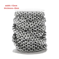 1meter 13mm width stainless steel handmade link chains diy circle chain necklace jewelry accessories for men women
