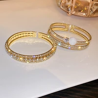 new fashion personality exaggerated geometric round diamond open bracelet female super flash temperament exquisite bracelet