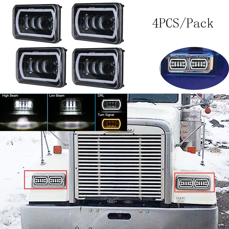 Квадратные бусины 4x6 &quotПрямоугольник светодиодный автомобилей головной