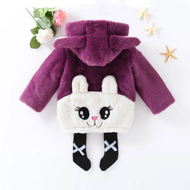 

Girl's Winter Imitation Fur Coat 2018 Girls Thick Fluff Warm Coat Children Baby Clothes Kid Thick Plus Velvet Coat Wholesale