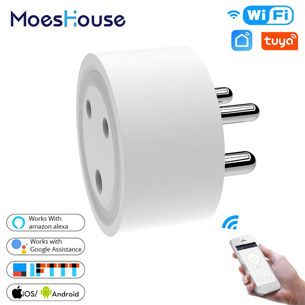 

IN WiFi Smart Plug Outlet Wireless Power Socket Smart Life/Tuya App Remote Control Work with Alexa Google Home No Hub Required
