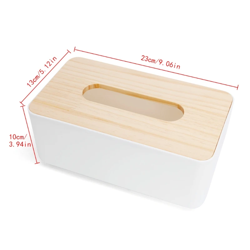 

Tissue Box Dispenser Wooden Cover Paper Storage Holder Napkin Case Organizer