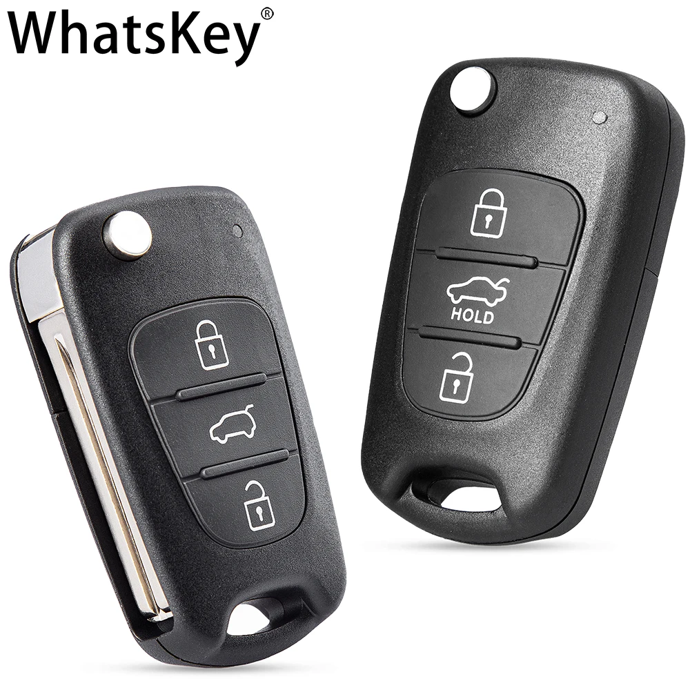 Корпус откидного ключа WhatsKey для Hyundai I30 IX35 Ceed Picanto Cerato Sportage Kia Rio 3 K2 K3 K5 Soul