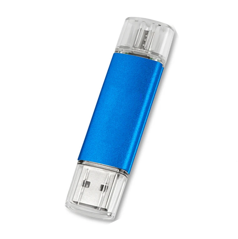 blue USB флеш-накопитель флешка OTG высокоскоростной накопитель 64 ГБ 32 ГБ 16 ГБ 8 ГБ 4 ГБ внешний накопитель двойное применение микро USB накопитель - Цвет: blue