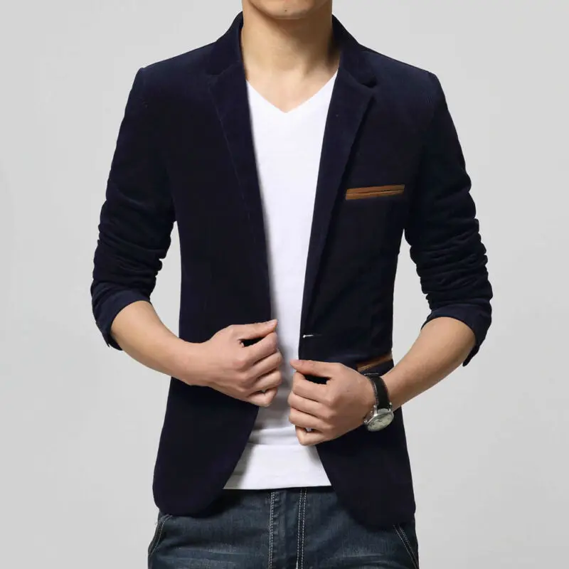 Модный стильный новый пиджак формальный костюм на одной пуговице бархатный