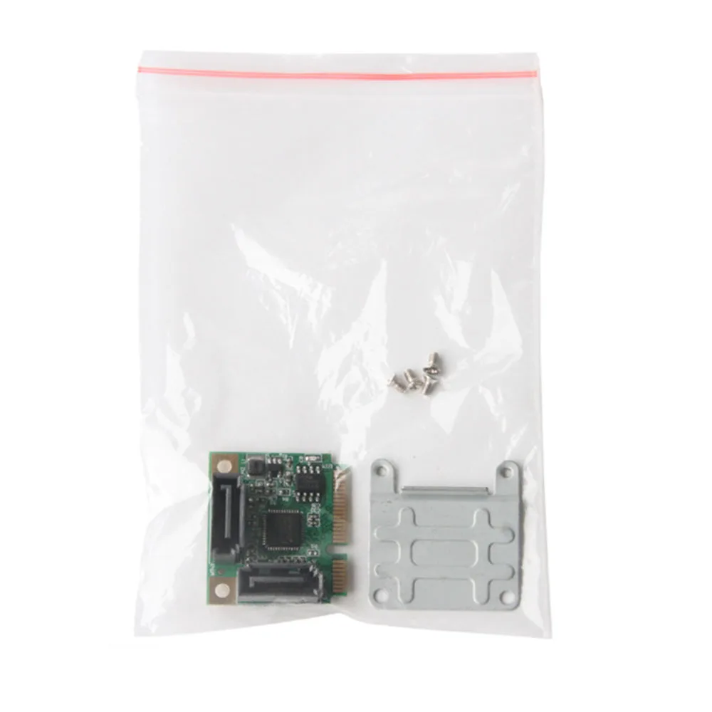 

Mini PCI-E to SATA Extension Card 2 Ports Add On Cards High Speed Mini PCI Express Adapter Converter Hard Drive Card