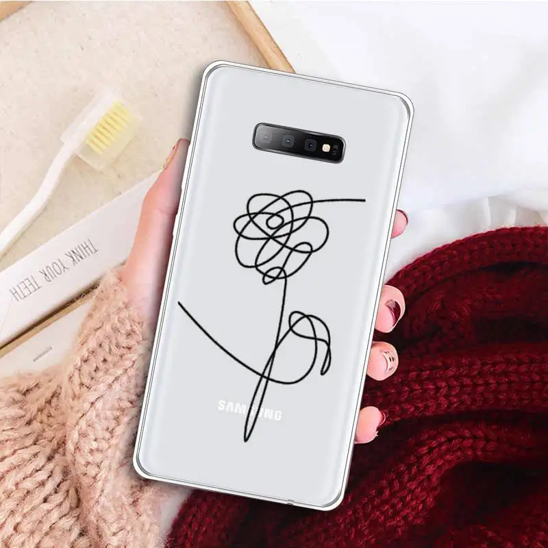 

Art Lins Flower Love Phone Case Transparent for samsung A 21s 50 51 71 S 8 9 20 20fe note 10 20 ultra plus