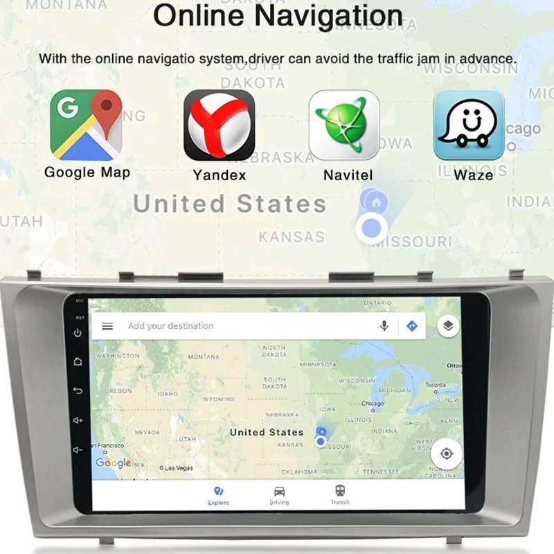 Мультимедийный проигрыватель для Toyota Camry 9 1-2007 1 + 16 ГБ дюймов Android 2011 2 Din GPS |