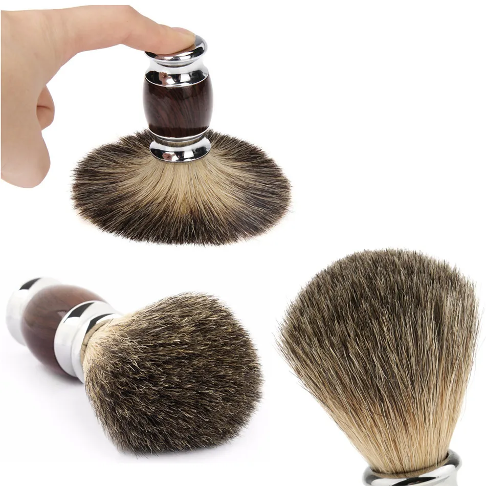 Qshave, Мужская щетка для бритья из чистого барсука, дерево,, для бритвы, безопасная, прямая, Классическая, безопасная бритва, деревянная, для бритья, Мужская щетка