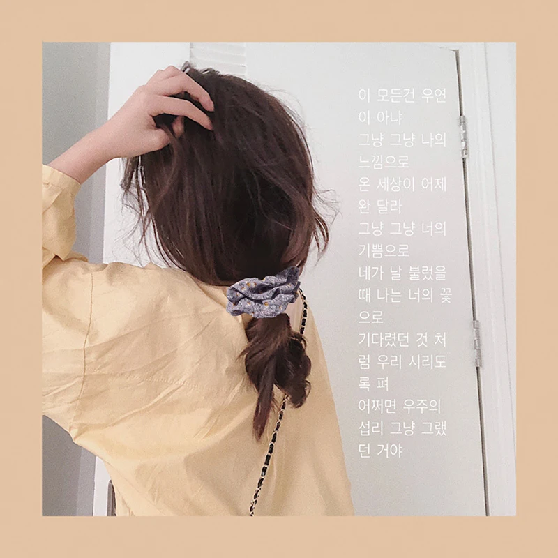 

Women Chiffon Flower Scrunchies Vintage Wild Hair Ring Elastic Rubber Band Girls Fashion Ponytail Scrunchies Hair Accessories