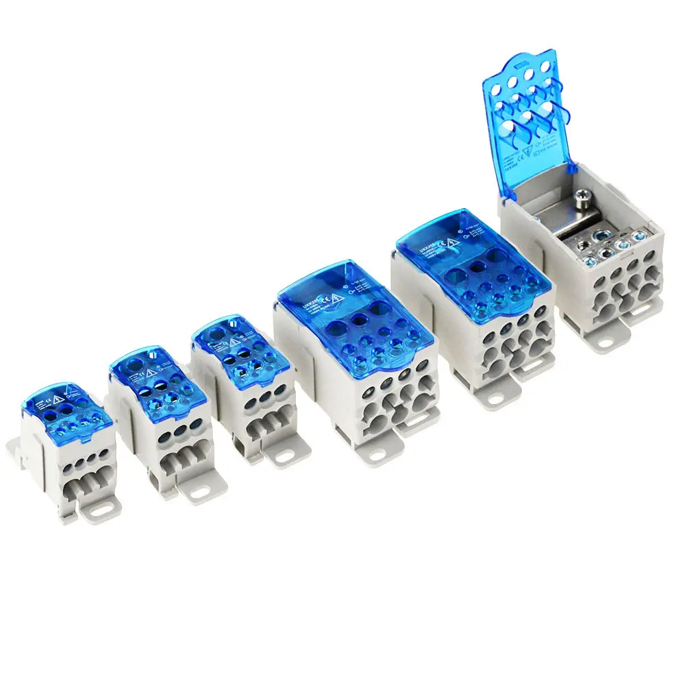UKK80A 125A 160A 250A 400A 500A клеммный блок 1 во многих из din-рейку распределительная коробка Универсальный электрический провод разъем