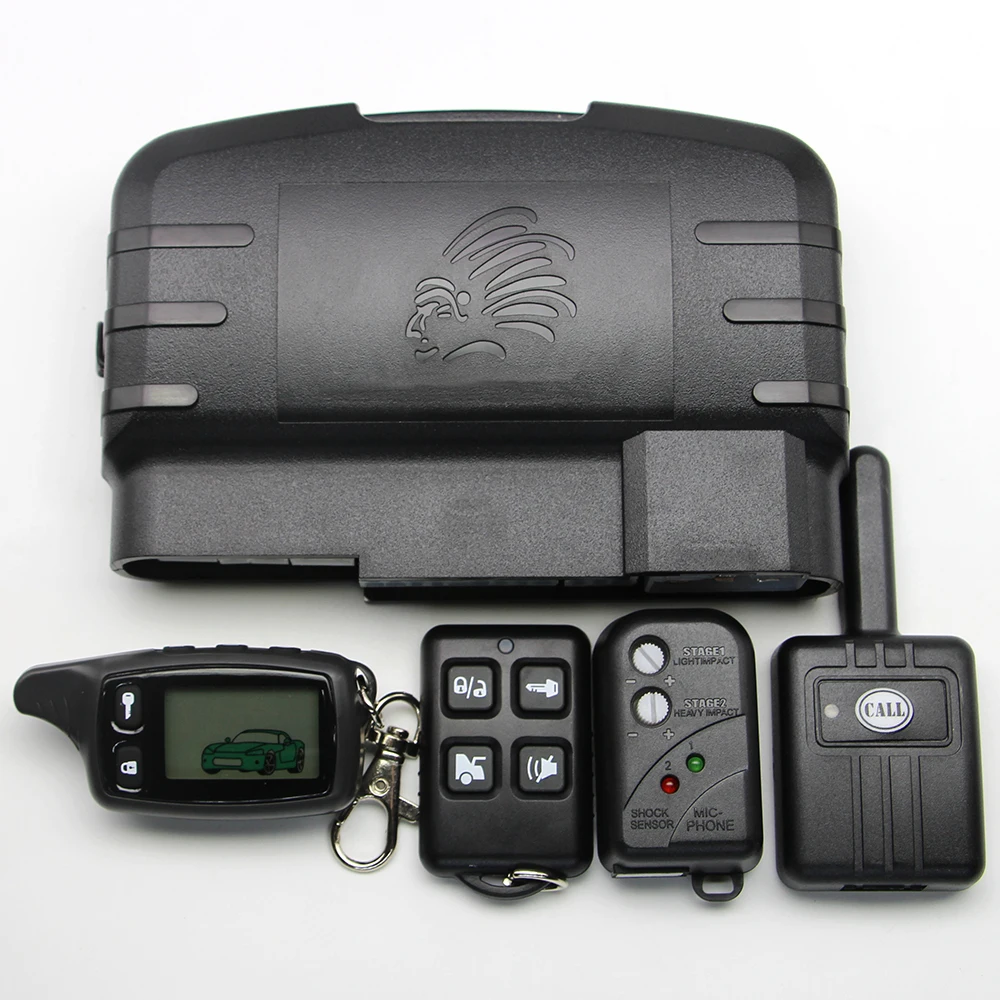 Русская версия TW9010 двухсторонняя Автомобильная сигнализация устройство