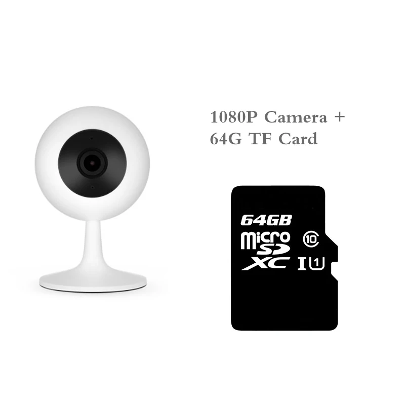 Xiaomi Mijia Смарт IP камеры 720 P/1080 P 100,4 градусов беспроводной Wifi инфракрасная камера ночного видения умный дом устройство безопасности - Цвет: 1080P Add 64G Card