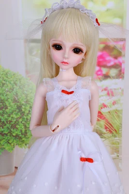 Полный набор высшего качества 1/4 bjd Kid Delf Girl BORY female doll лучшие подарки для девочек игрушечный парик одежда для лица макияж в комплекте Смола recast - Цвет: Синий