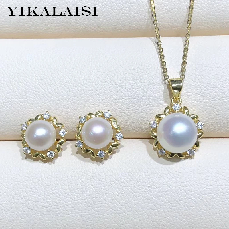 

YIKALAISI ювелирные изделия из стерлингового серебра 925 пробы, жемчужные наборы, 2020 натуральный жемчуг, jewelry6-6.5mm/7-8 мм, наборы для женщин, оптовая ...