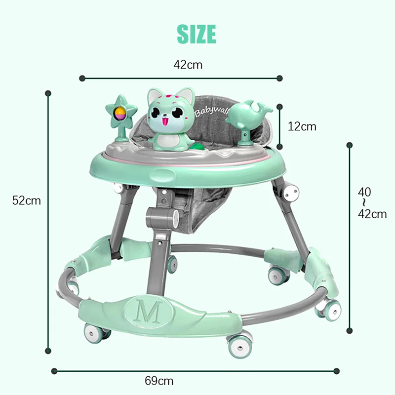 IMBABY ходунки для малышей 6-Регулировка скорости мульти-Функция с защитой от падений, анти-O-ноги Для мужчин и Для женщин ходунки для малышей Walker