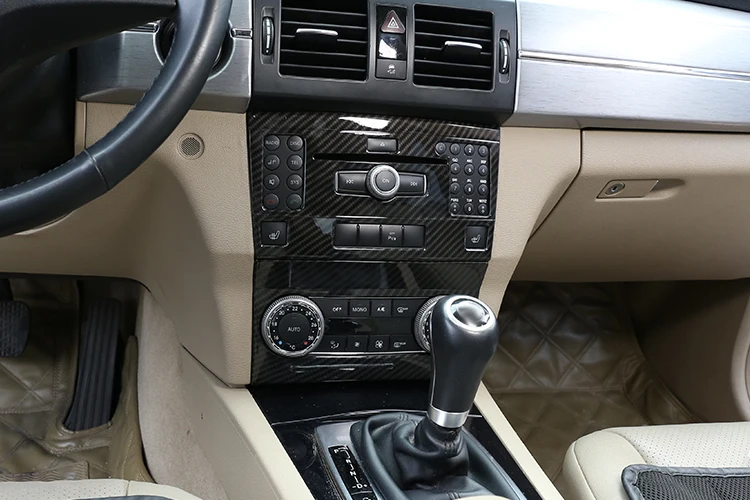 Углеродное волокно ABS центральная консоль CD декоративная рамка Накладка для Mercedes benz GLK класс X204 2010-2012 автомобильные аксессуары