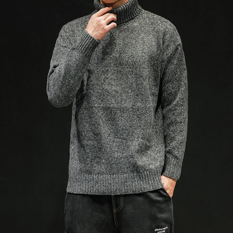 Свитера Осень/Зима мужская мода большой размер Водолазка пуловер мужской