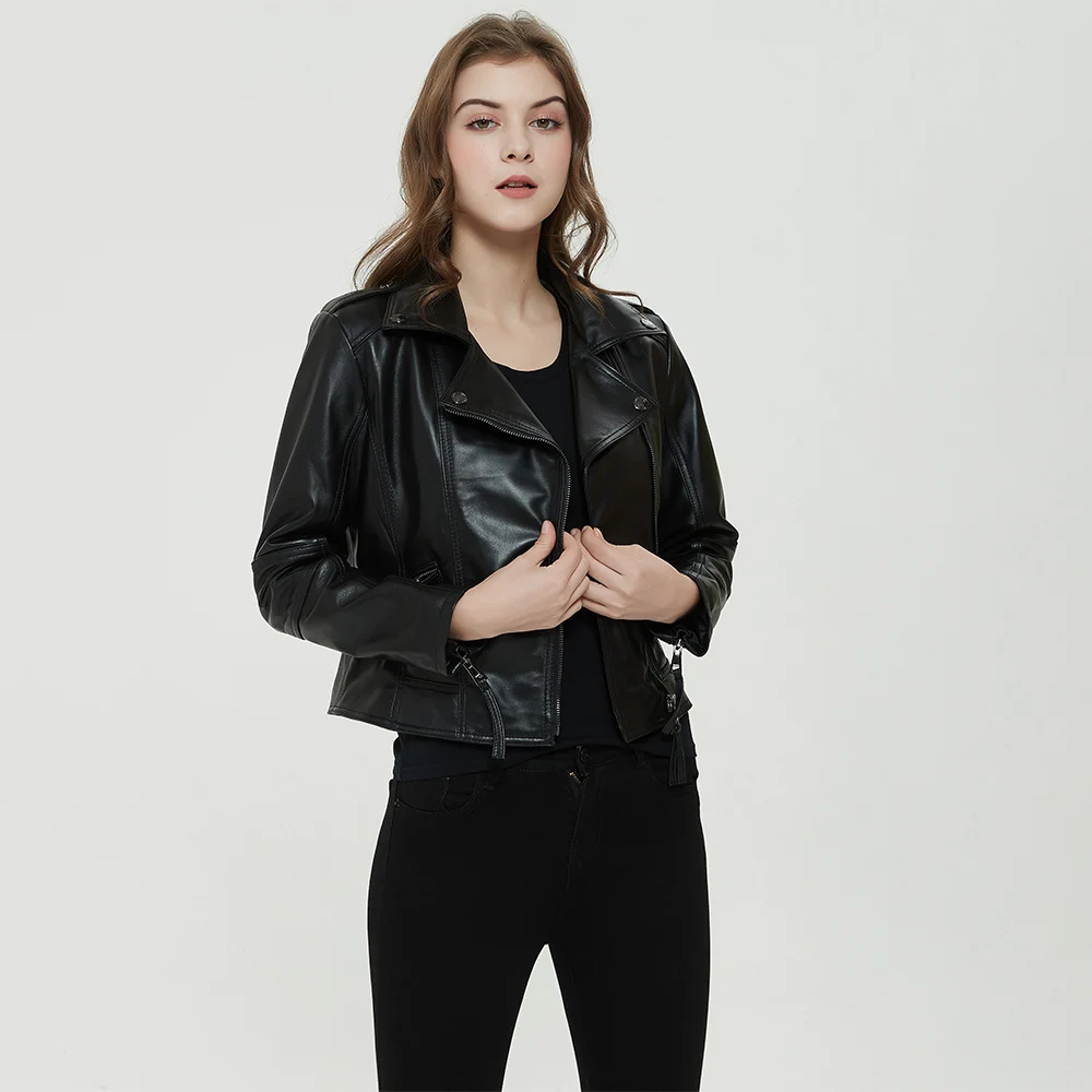 Maplesteed-Chaqueta de piel auténtica para mujer, 100% de piel de oveja suave, abrigo de piel Natural para mujer, talla asiática 4XL, M598, otoño y primavera