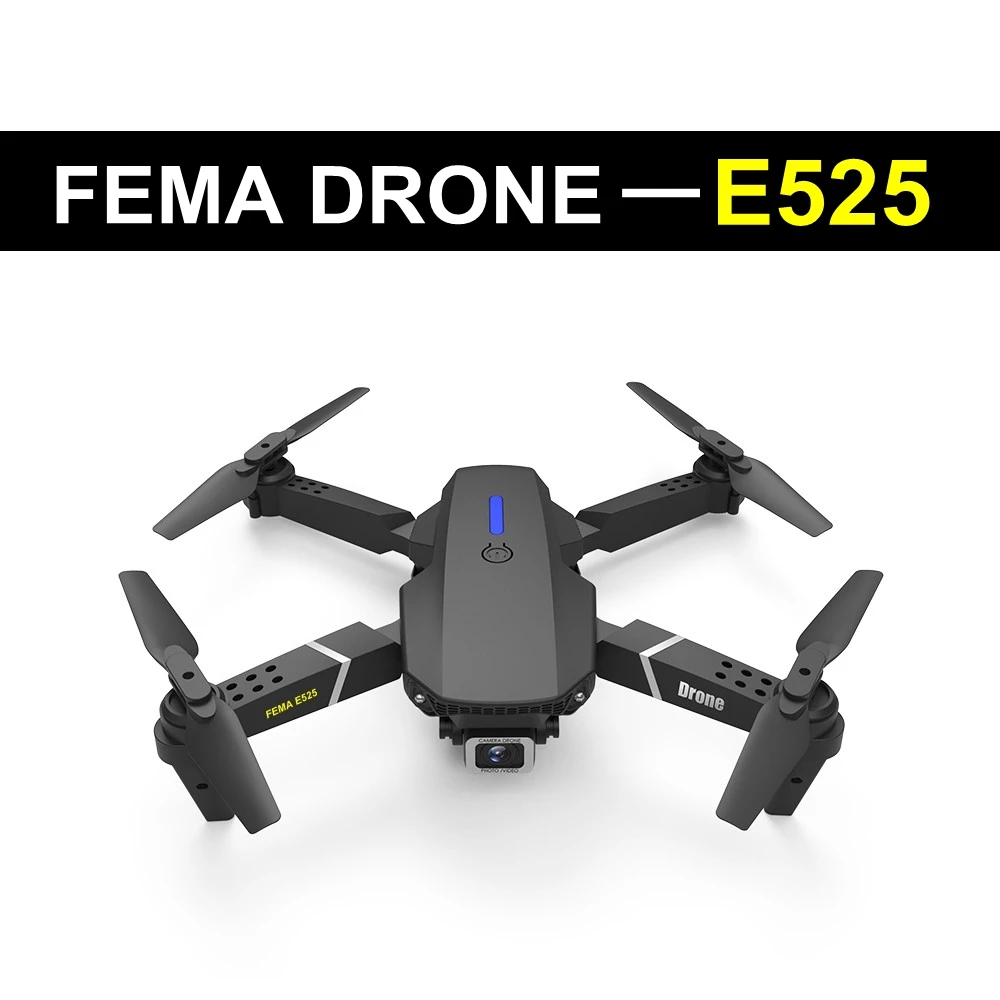 Дрон FEMA E525 FPV с HD 4K Wi Fi камерой удерживающим высоту складной RC Квадрокоптер