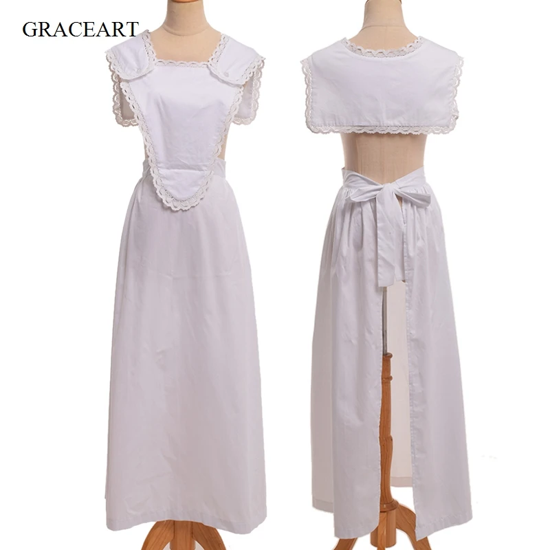 Белый фартук платье традиционная викторианская Горничная Косплей Костюм