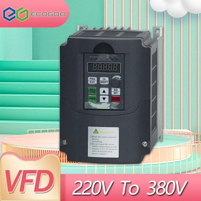 

VFD AC 220V to 380V 11KW 10hp Variable Frequency Drive CNC Drive Inverter Converter for 3 Phase Motor Speed Control