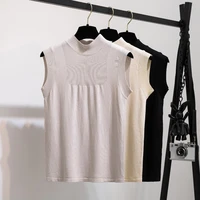 ehqaxin summer round neck camisole womens fashion solid color loose sleeveless sweater bottoming coat inside outside wear m 4xl